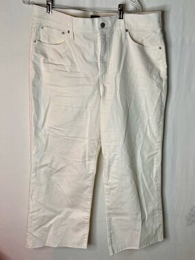 J.Crew Wide Leg Cropped Jeans Denim All-Day Stretch Snow White Plus Size 33